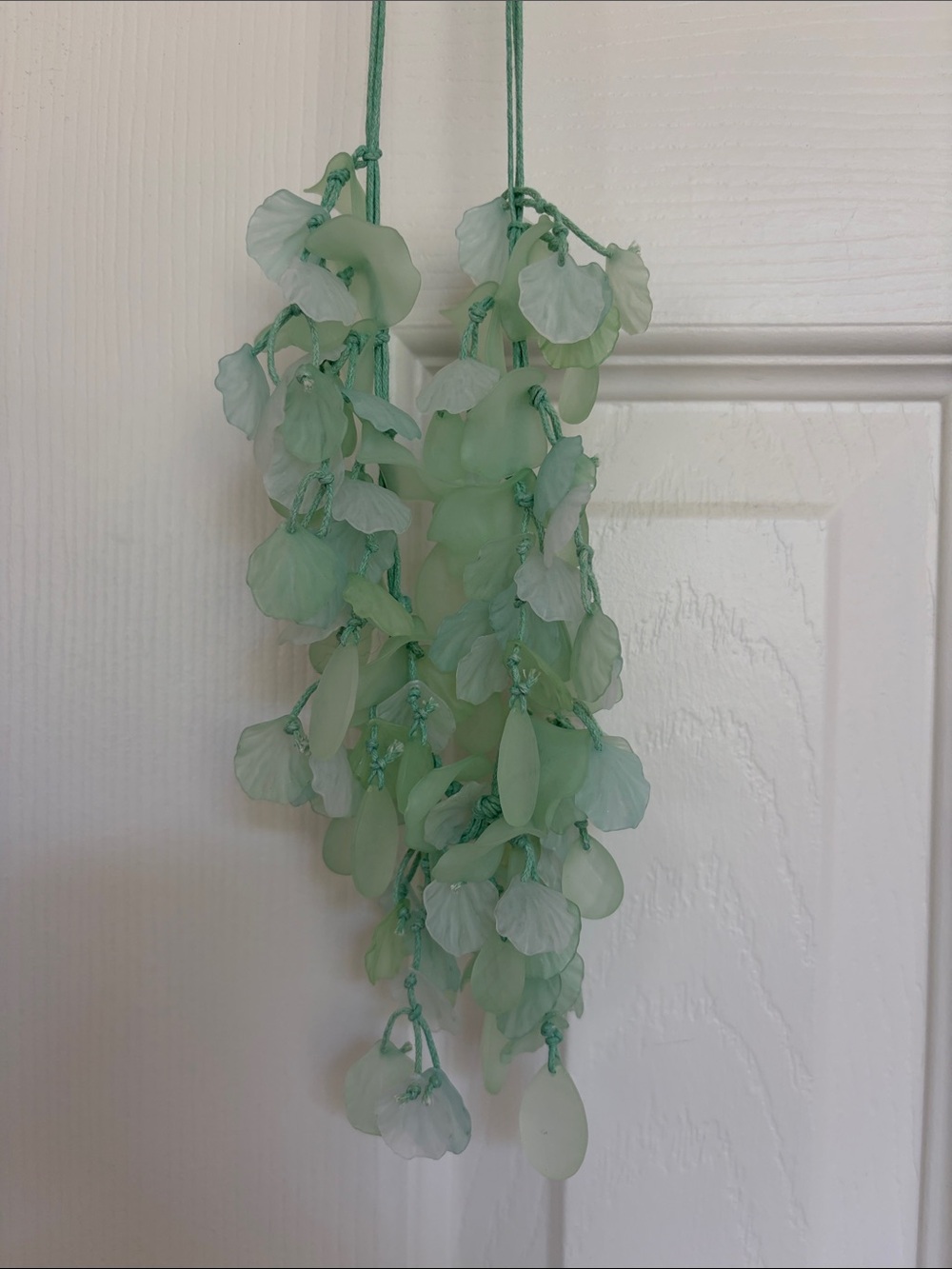 Seafoam Floral Drop Necklace in Mint Green